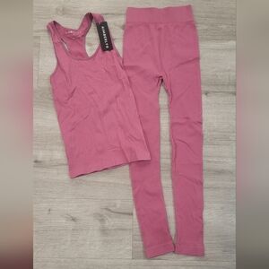 Pink Tank Top and Leggings Set